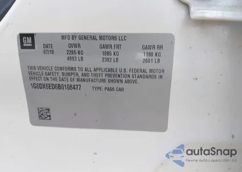 2011 Cadillac Sts Premium z USA, uszkodzony, nr VIN 1G6DX6ED6B0108477